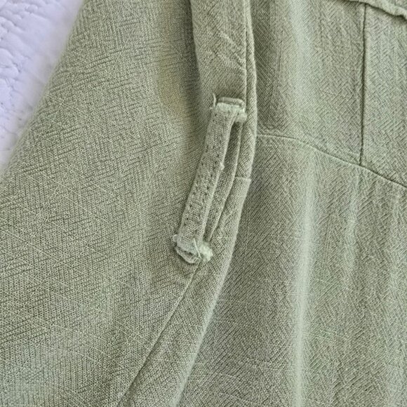 Zenobia Women's Mini Dress Size 1XL Light Green Button Down Sleeveless Tie Belt - Picture 12 of 16